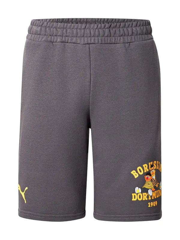 PUMA PUMA Športne hlače 'BVB x Sesame Street'  rumena / temno siva / oranžna / bela