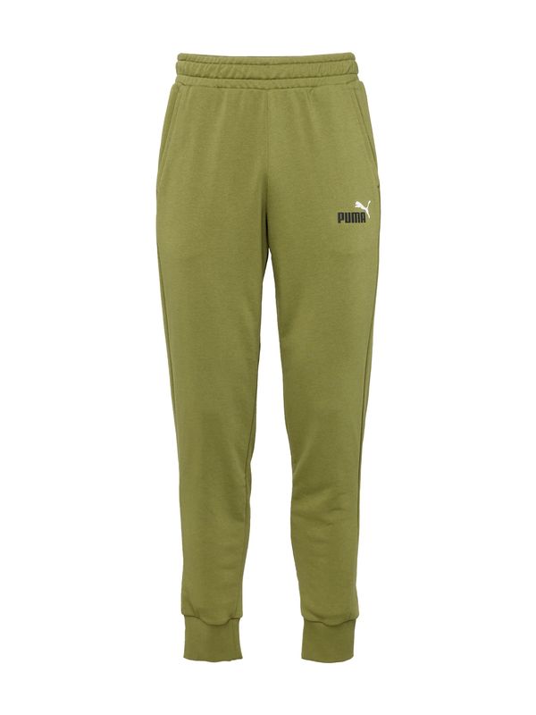 PUMA PUMA Športne hlače 'ESS+'  svetlo zelena / črna / bela