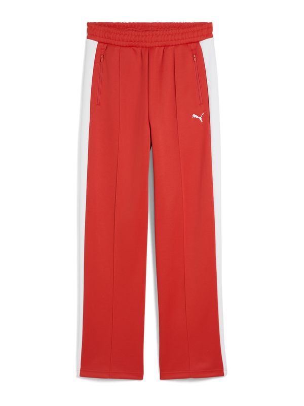 PUMA PUMA Športne hlače 'T7 ALWAYS ON'  rdeča / bela