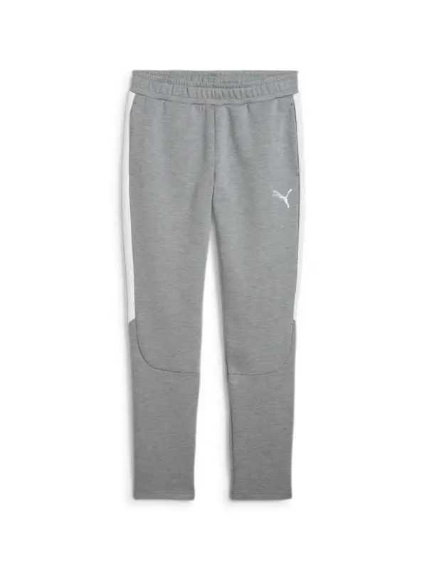 PUMA PUMA Športne hlače 'teamEvostripe'  siva / bela