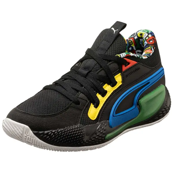 PUMA PUMA Športni čevelj 'Court Ride Chaos Trash Talk'  modra / rumena / zelena / črna