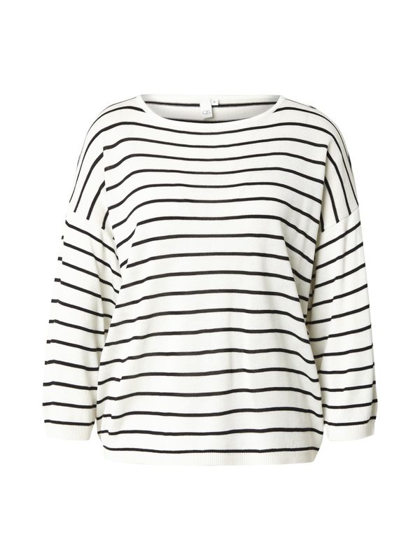 QS QS Pulover  črna / bela