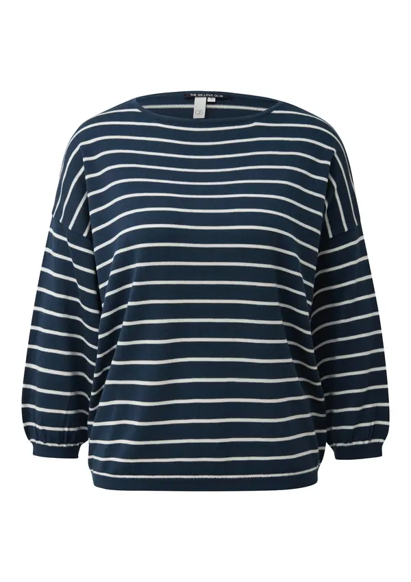 QS QS Pulover  temno modra / bela