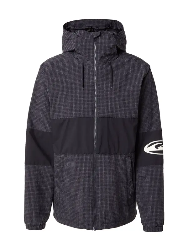 QUIKSILVER QUIKSILVER Funkcionalna jakna 'HIGH IN TH HOOD'  siva / črna