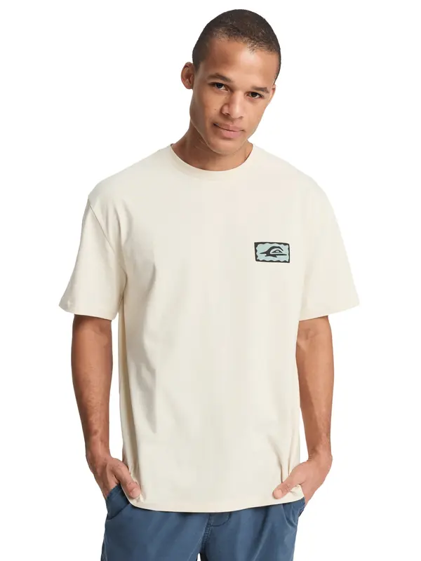 QUIKSILVER QUIKSILVER Funkcionalna majica 'Serenity Splash'  bež / turkizna / črna