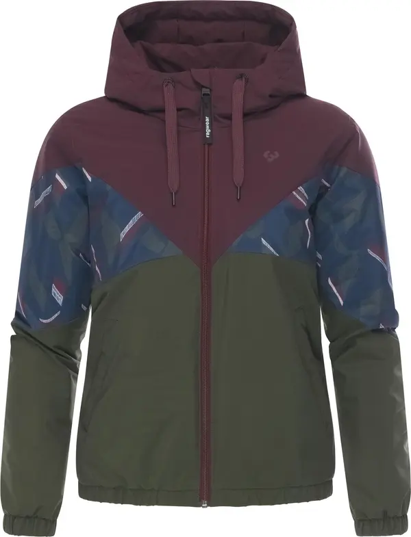 Ragwear Ragwear Funkcionalna jakna 'Rochele Youmodo'  temno modra / zelena / vinsko rdeča / bela