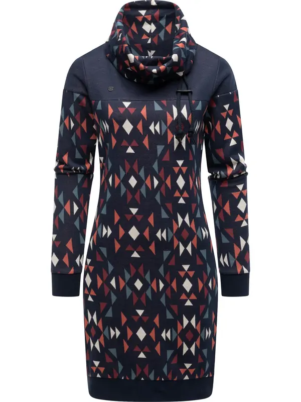 Ragwear Ragwear Obleka 'Chlloe Aztec'  mornarska / temno modra / ognjeno rdeča / off-bela