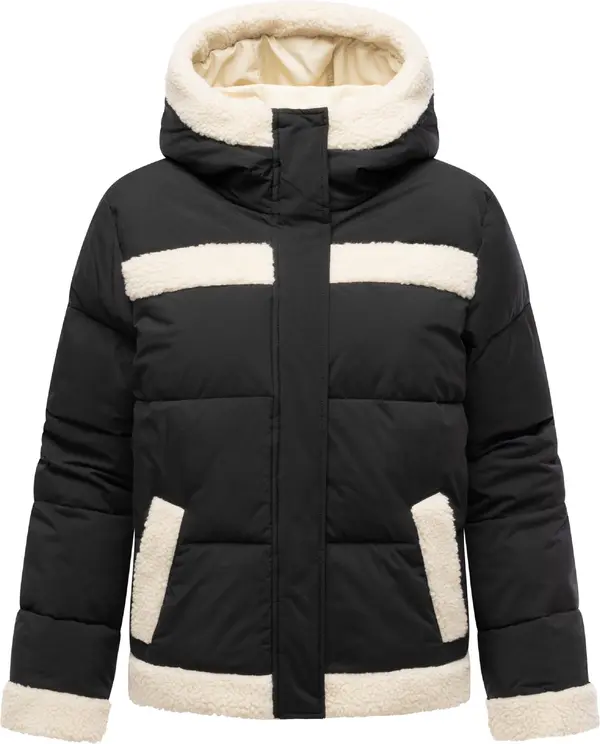 Ragwear Ragwear Zimska jakna 'Editah Youmodo'  črna / volneno bela