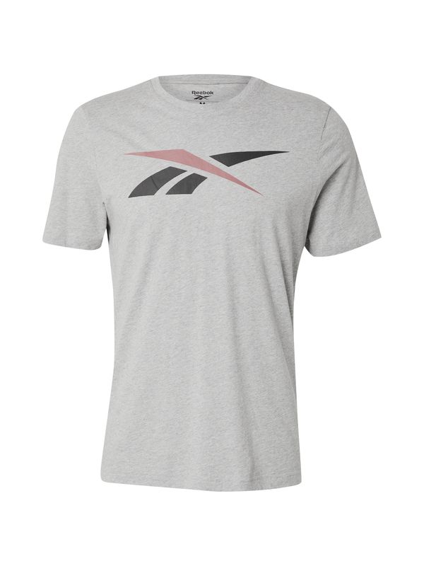 Reebok Reebok Funkcionalna majica 'VECTOR'  siva / svetlo rdeča / črna