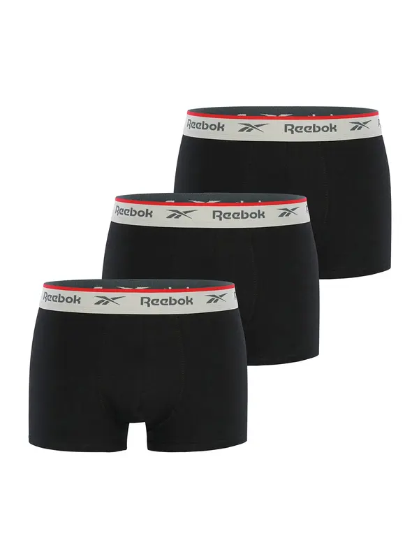 Reebok Reebok Športne spodnjice 'Ovett'  bazaltno siva / svetlo siva / rdeča / črna