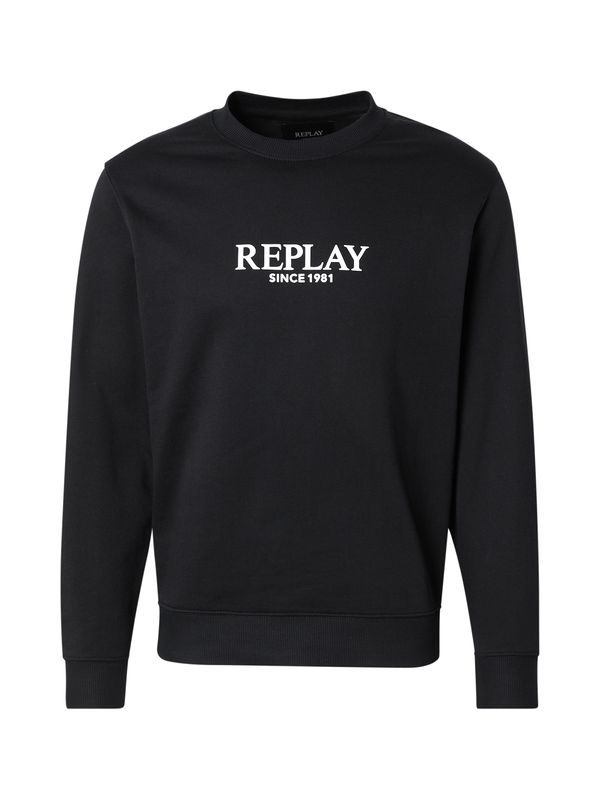 REPLAY REPLAY Majica  črna / bela