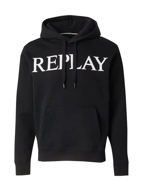 REPLAY REPLAY Majica  črna / off-bela