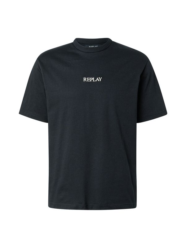 REPLAY REPLAY Majica  ecru / črna