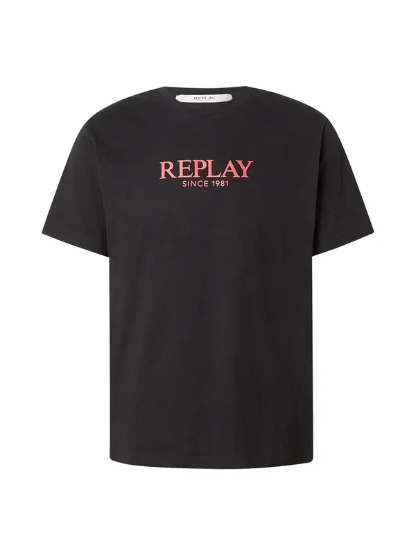 REPLAY REPLAY Majica  pastelno rdeča / črna