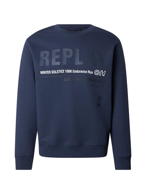 REPLAY REPLAY Majica  temno modra / bela