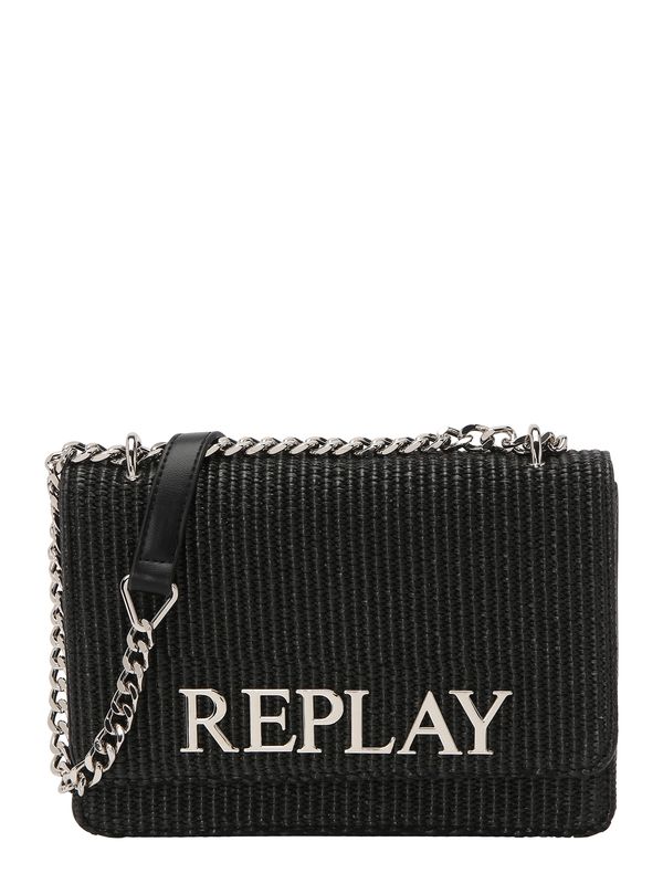 REPLAY REPLAY Torba za čez ramo  črna / srebrna