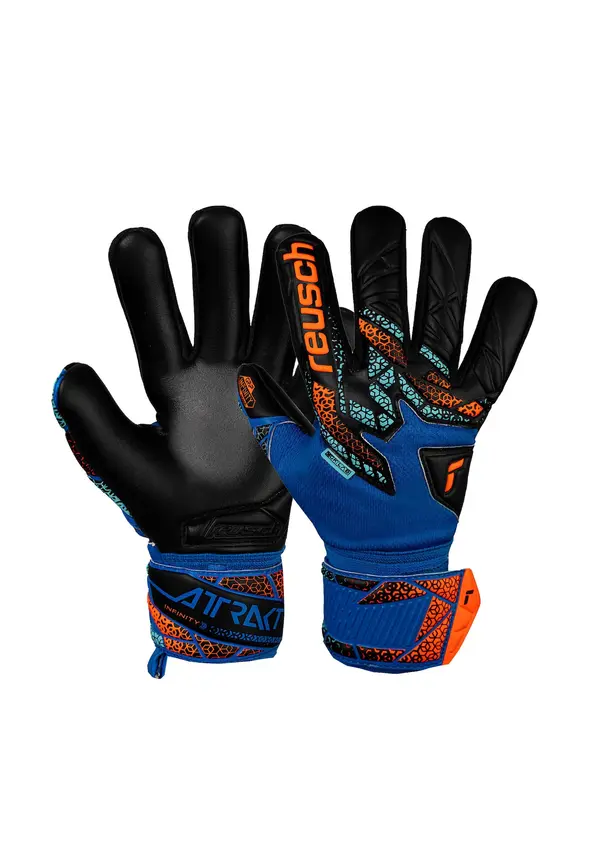 REUSCH REUSCH Športne rokavice 'Attrakt Infinity NC Junior'  modra / oranžna / črna