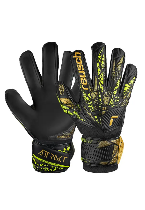 REUSCH REUSCH Športne rokavice 'Attrakt Infinity'  neonsko rumena / zlata / črna