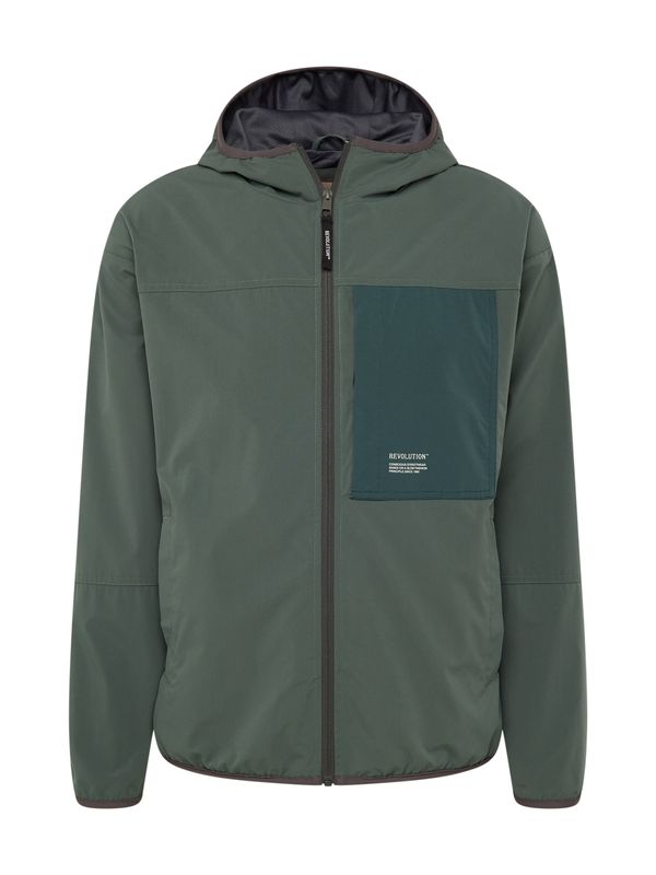 Revolution Revolution Prehodna jakna  temno siva / žad / temno zelena / bela