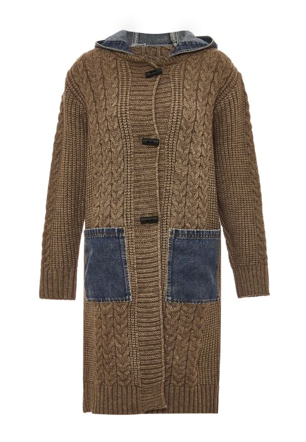 RISA RISA Pletena jopa  temno modra / rjava