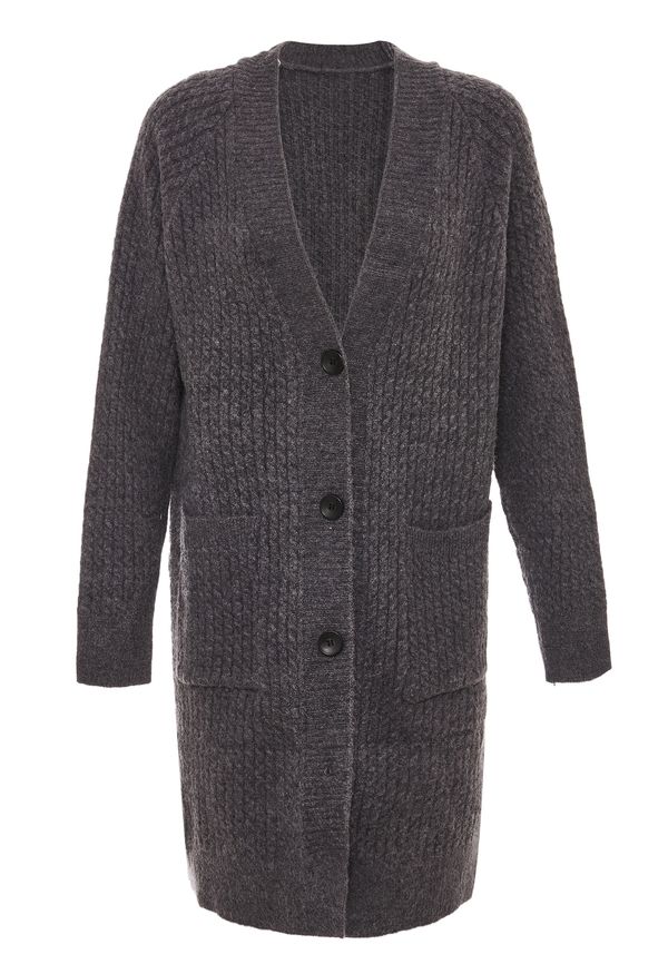 RISA RISA Pletena jopa  temno siva