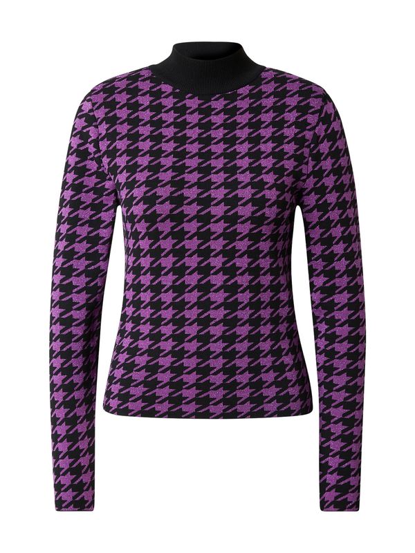 River Island River Island Majica 'HOUNDSTOOTH'  lila / črna