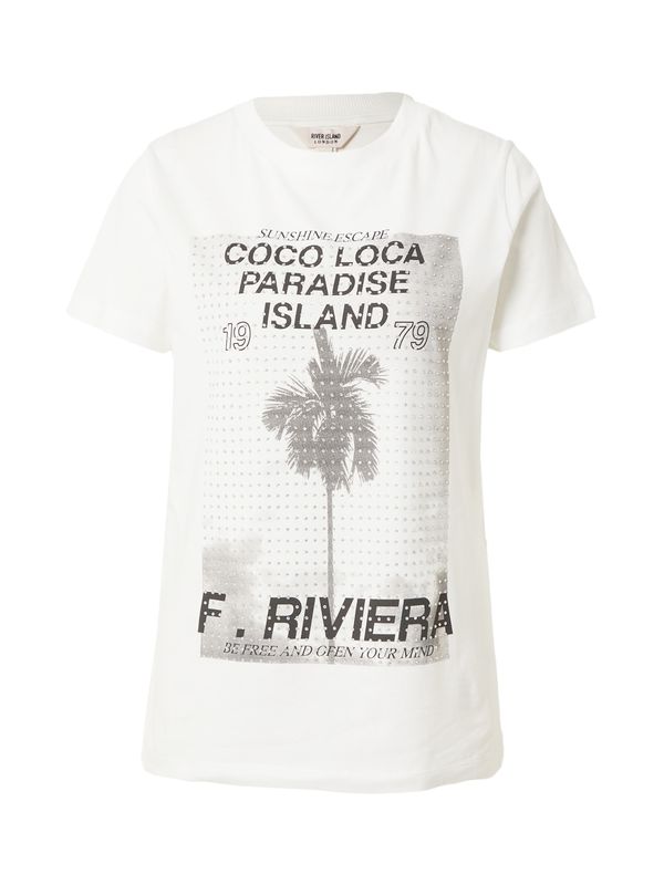 River Island River Island Majica  siva / črna / bela