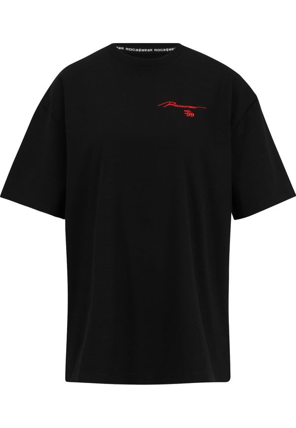 ROCAWEAR ROCAWEAR Široka majica 'Crown'  siva / rdeča / črna / bela