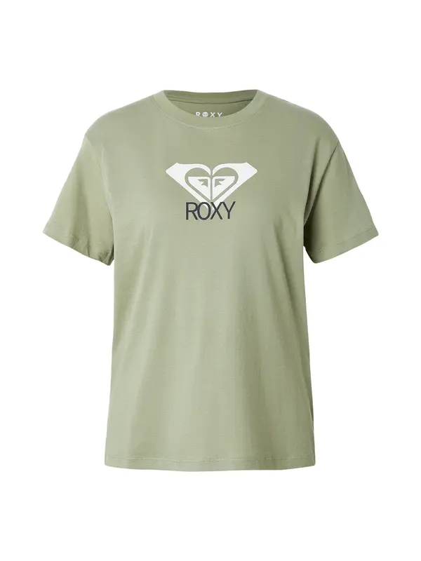 ROXY ROXY Funkcionalna majica 'Ocean Road Art'  pastelno zelena / črna / bela