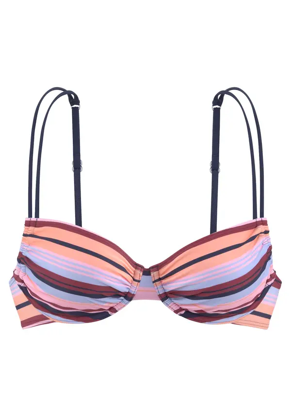 s.Oliver s.Oliver Bikini zgornji del  svetlo modra / marelica / roza / temno rdeča