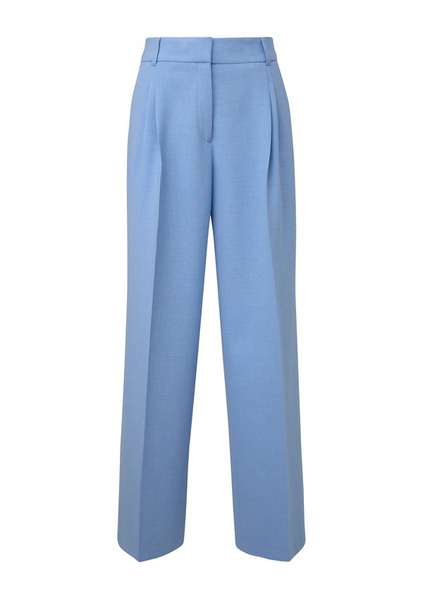 s.Oliver BLACK LABEL s.Oliver BLACK LABEL Hlače z naborki  nebeško modra