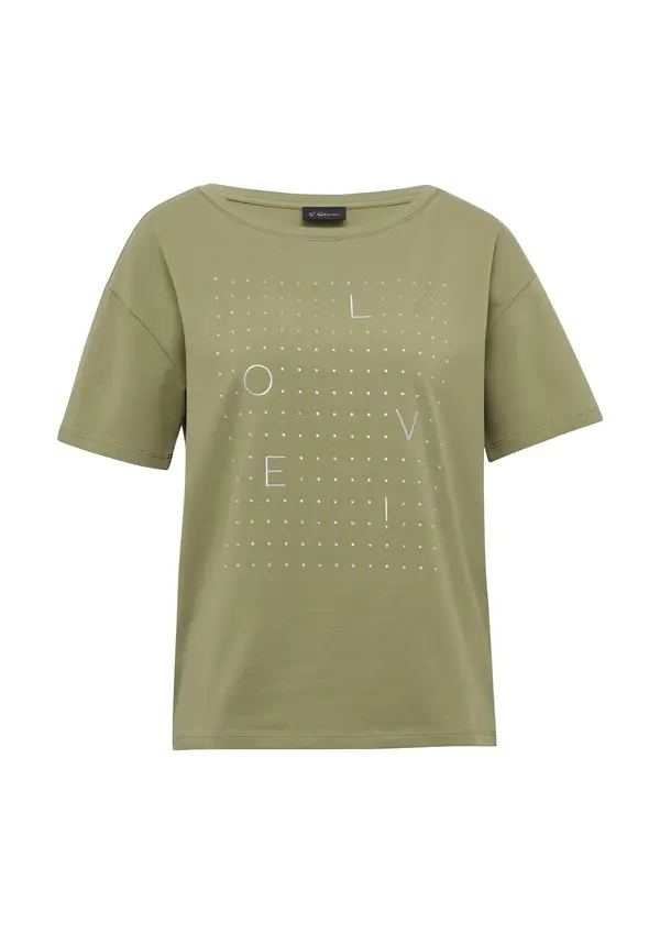 s.Oliver BLACK LABEL s.Oliver BLACK LABEL Majica  oliva / srebrna