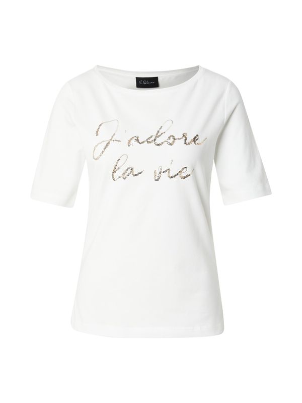 s.Oliver BLACK LABEL s.Oliver BLACK LABEL Majica  zlata / off-bela
