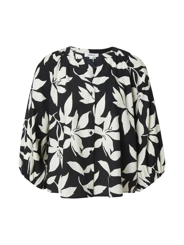 s.Oliver s.Oliver Bluza  črna / bela
