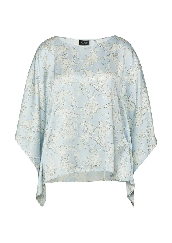 s.Oliver s.Oliver Bluza  pastelno modra / svetlo zelena / črna / bela