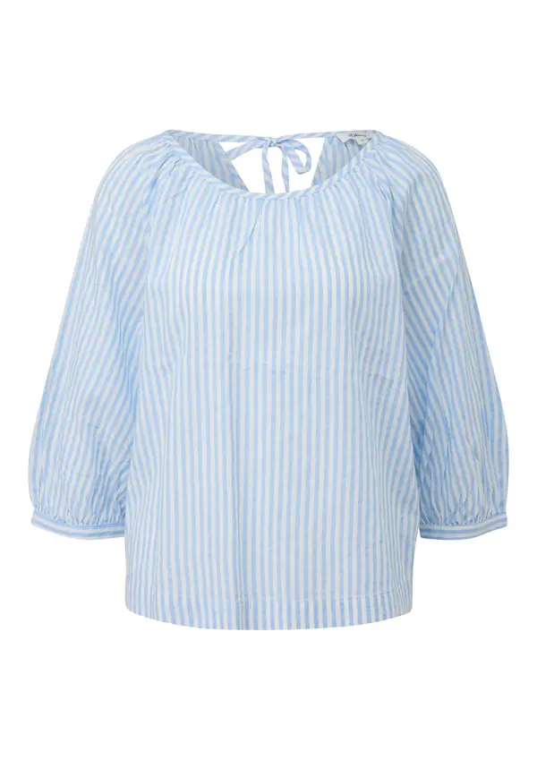 s.Oliver s.Oliver Bluza  svetlo modra / naravno bela