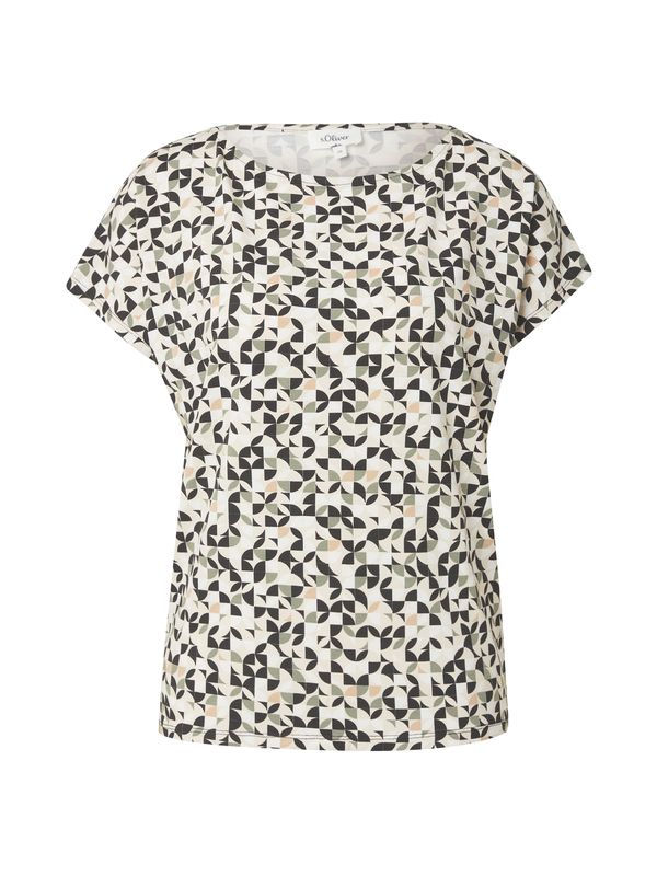 s.Oliver s.Oliver Majica  bež / pesek / pastelno zelena / črna