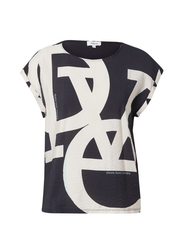 s.Oliver s.Oliver Majica  ecru / črna