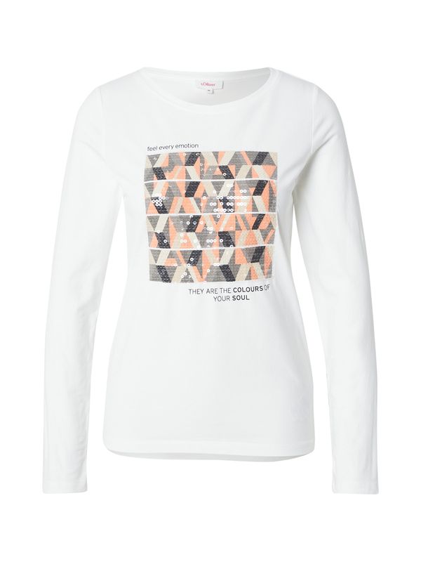 s.Oliver s.Oliver Majica  svetlo bež / siva / oranžna / črna