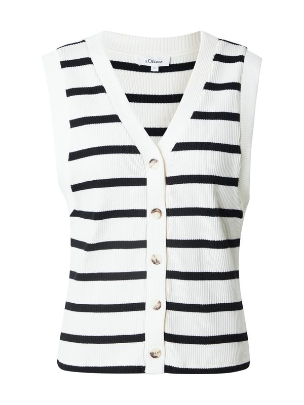 s.Oliver s.Oliver Pleten brezrokavnik  svetlo bež / črna