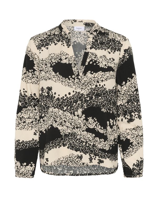 SAINT TROPEZ SAINT TROPEZ Bluza 'Eda'  kamen / temno siva / črna