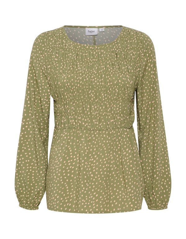 SAINT TROPEZ SAINT TROPEZ Bluza 'Gisla'  bež / jabolko