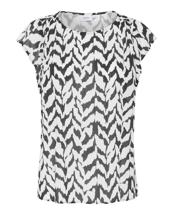 SAINT TROPEZ SAINT TROPEZ Bluza 'VegaSZ'  črna / bela