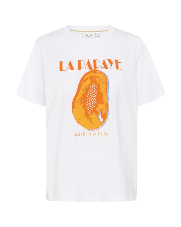 SAINT TROPEZ SAINT TROPEZ Majica 'HardaSZ'  oranžna / temno oranžna / bela