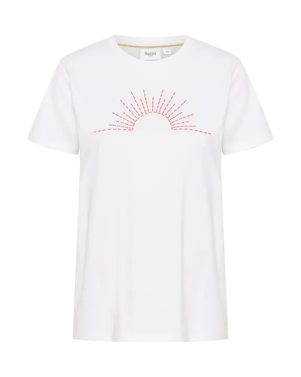 SAINT TROPEZ SAINT TROPEZ Majica 'KanvaSZ'  korala / bela