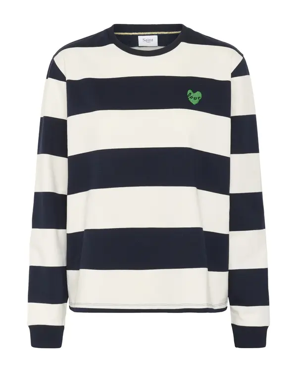 SAINT TROPEZ SAINT TROPEZ Majica 'MajsaSZ'  nočno modra / limeta / volneno bela