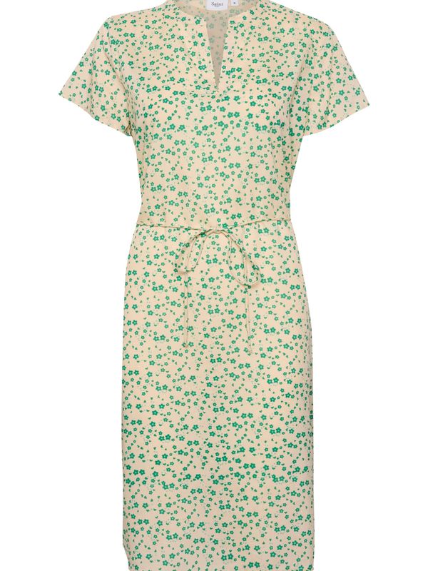 SAINT TROPEZ SAINT TROPEZ Obleka 'Tate'  kremna / zelena