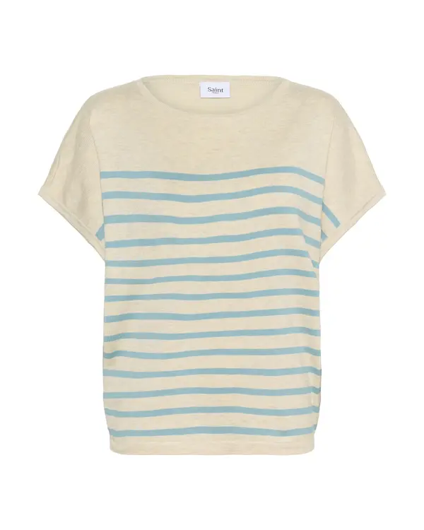 SAINT TROPEZ SAINT TROPEZ Pulover 'MilaSZ'  slonovina / svetlo modra