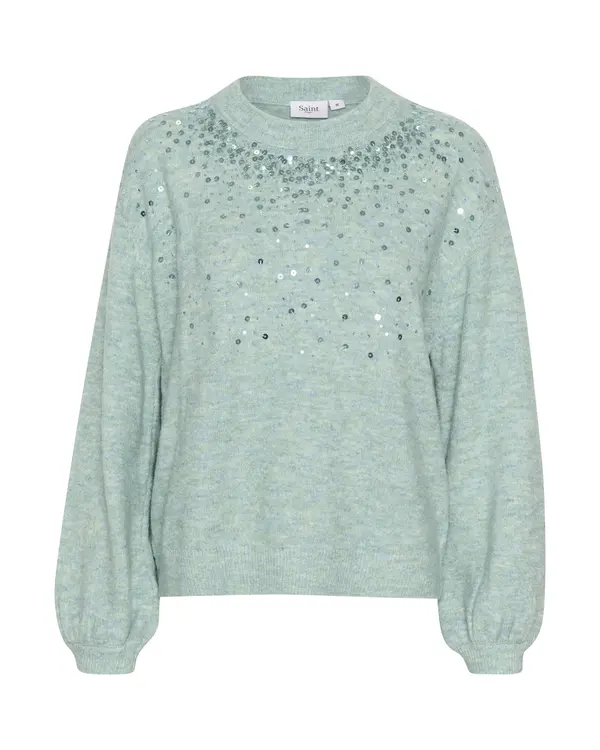 SAINT TROPEZ SAINT TROPEZ Pulover 'SZ Barbel'  progasto modra / srebrna