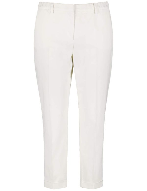 SAMOON SAMOON Hlače na rob  bela